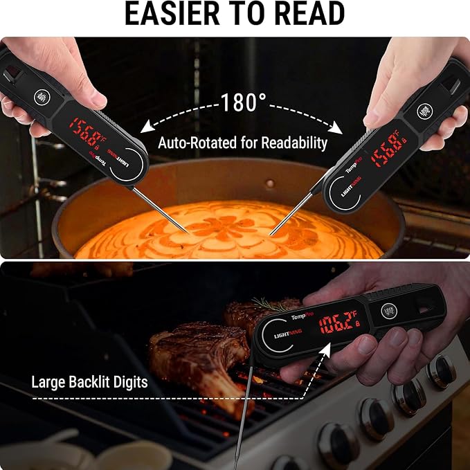 TempPro Lightning 1 Sec Instant Read Meat Thermometer, Kitchen Food Thermometer - Image 5