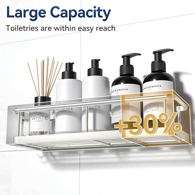YASONIC Shower Caddy Adhesive, No Drill Bathroom Shower Organizers, - Image 4