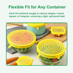 Silicone Stretch Lids – 6 Pack Reusable Food Covers, Flexible Silicone - Image 4