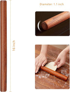 Wood Rolling Pins for Baking- Fulimax 16" Classic Wooden Rolling Pin for Dough - Image 5