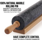 Zulay Kitchen 17-Inch Marble Rolling Pin - Image 4