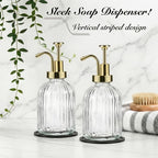 SheeChung Clear Glass Soap Dispenser, 12 Oz Liquid Hand Soap Dispenser - Image 5