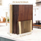 Acacia Wood Cutting Board Book Set, 3-Piece Decorative Chopping Boards - Image 2