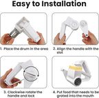 Cheese Grater with Handle, Rotary Cheese Grater, Hard Cheese & Nut Grater - Image 3