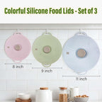 Silicone Lids for Bowl 3 Pack, Microwave Splatter Cover - Image 2
