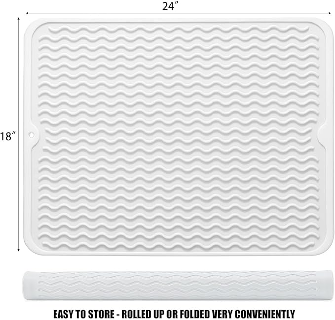 Large 24" x 18" Silicone Dish Drying Mat - Image 2