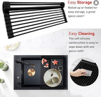 MERRYBOX Roll Up Dish Drying Rack Silicone Wrapped Over The Sink Dish Drying - Image 3