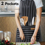 NLUS 2 Pack Kitchen Cooking Aprons, Adjustable Bib Soft Chef Apron - Image 6