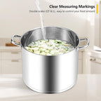 Homikit Large Stock Pot 14 Quart, Stainless Steel Chicken Soup Pot - Image 4
