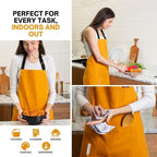 Cotton Canvas Apron for Women & Men – Adjustable Neck Strap & Waist Ties - Image 2