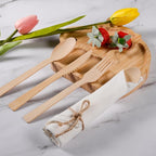 Pre Rolled Napkin and Bamboo Cutlery Set - Image 3