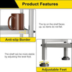 GIOTORENT 6-Wire Standing Storage Shelf, Metal Shelving Unit Pantry Rack - Image 5