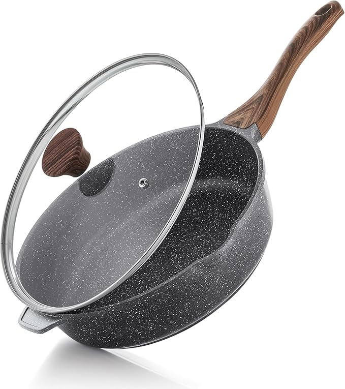 SENSARTE Nonstick Deep Frying Pan Skillet, 12-inch Saute Pan by SENSARTE