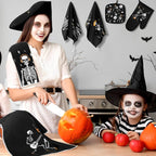 Leinuosen 8 Pcs Skull Kitchen Decor Set Kitchen Towels Gothic Oven Mitts and - Image 4