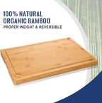 Hiware 4-Piece Extra Large Bamboo Cutting Boards Set - Image 4