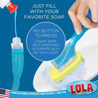 LOLA Soap Dispenser Dish Brush Wand, Absorbent Sponge Scrubber, No Leaking. - Image 2