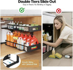 2 Packs 21IN Depth Under Sink Organizer, 2-Tier Pull Out Cabinet Organizer - Image 7