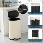 8 Gal Kitchen Trash Can, 30L Recycling or Garbage Bin, Brushed Stainless Steel - Image 6