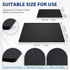 Silicone Coffee Mat 24" x 16", Heat Resistant Non Slip Leak Proof - Image 3