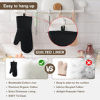 Silicone Oven Mitts-13.6 in Extended Oven Mitts Heat Resistant 500F, Oven Gloves - Image 6