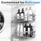 EUDELE Shower Caddy 2 Pack, Adhesive Shower Organizer - Image 2