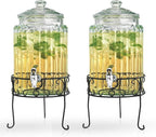 MosJos 2 PACK 1.5 Gallon Drink dispenser, Glass Beverage Dispenser by MosJos