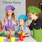 Kids Apron and Chef Hat Set, 16 Pieces Boys Girls Kids Apron - Image 6