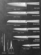Knife Set, include Steak Knives, Sharpener and Scissors, Ergonomical Design by - Image 2