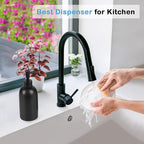 Natheeph 14OZ Ceramic Soap Dispenser Ceramic Soap Pump Dispenser Can Fill Liquid - Image 4
