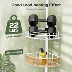HAMITOR Corner Shower Caddy Tension Pole: Rustproof Bathroom Organizer Shelves - Image 3