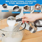 Measuring Cups and Spoons Set 26 Piece, 11 Stainless Steel Nesting Measuring - Image 4
