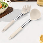 TeamFar Silicone Soup Ladle and Pasta Fork Set, Serving Soup, Non-Toxic & - Image 7
