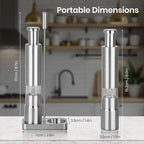 Salt and Pepper Grinder Set, Small Stainless Steel Manual Salt Grinder - Image 3