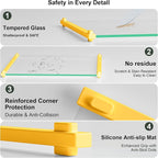 LANGBOHOS Small Glass Cutting Board, Silicone Grip, Heat-Resistant, Dishwasher - Image 4