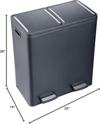 Step N' Sort The 18.5 Gallon Extra Large Capacity, Dual Trash and Recycling Bin - Image 7