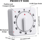 Weewooday 2 Pieces 60 Minute Visual Kitchen Timer Hour Mini Countdown - Image 3