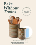 Utensil Holder, 7.5"+5.3" Ceramic Kitchen Utensil Holder - Image 7