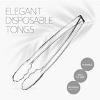Plasticpro 12'' Serving Tongs Heavy Duty Reusable Kitchen and BBQ Clear Serving - Image 5