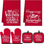 Sratte 6 Pcs Kitchen Decor Accessories Set Farmhouse Towels Pot Holders Oven by Sratte