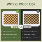 THETCHRY Bamboo Cutting Boards for Kitchen, Checkered Wooden Cutting Board - Image 6