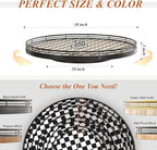 18" Black and White Kitchen Lazy Susan Turntable, Round Checkered Decorative - Image 6