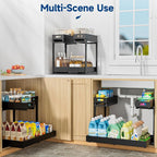 Upgrade Expandable Under Sink Organizer, Insputer 2 Tier Metal Under Cabinet - Image 8