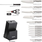 Farberware 15-Piece Stamped Stainless Steel Knife Block Set, High-Carbon - Image 6