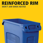 Rubbermaid Commercial Products Slim Jim Plastic Rectangular Recycling Bin/Trash - Image 2