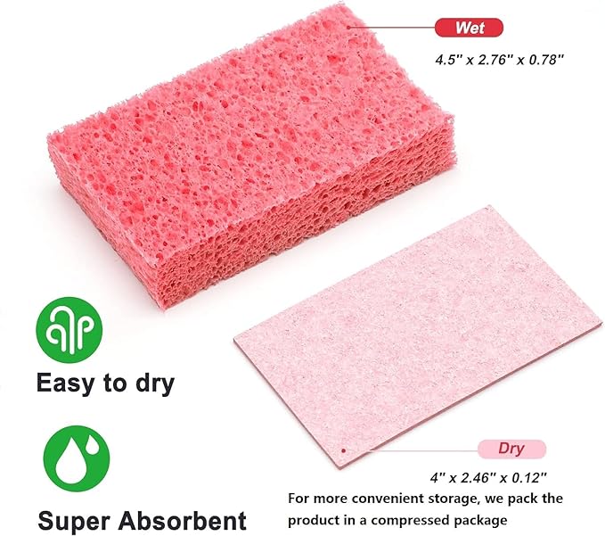 ARCLIBER Cleaning Sponge, Kitchen Sponges Pack, Non-Scratch Cellulose Sponge - Image 7