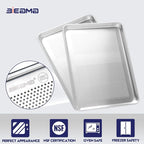 BIEAMA 12 Pack Half Size 18" x 13" Aluminum Baking Sheet Pan Perforated - Image 3