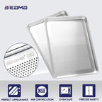 BIEAMA 6 Pack Half Size 18" x 13" Aluminum Baking Sheet Pan Perforated - Image 3