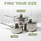 Ecolution Stainless Steel Sauce Pan, Encapsulated Induction Ready Cooking Pot - Image 7