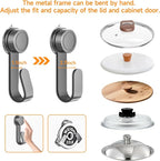 4 PCS Adjustable Pot Lid Holder, No Drill Adhesive Mount, Pot Lid Organizer - Image 4