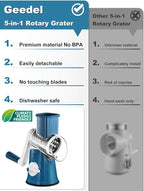 Geedel Rotary Cheese Grater Cheese Shredder - Image 2